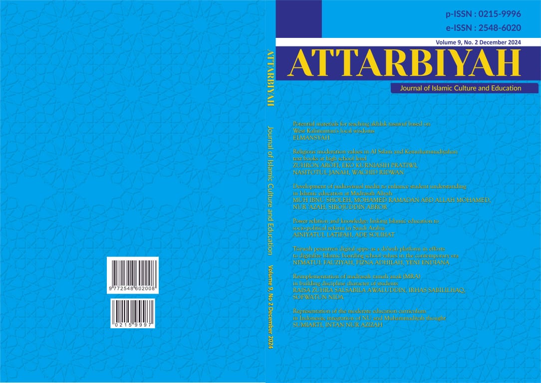 					View Vol. 9 No. 2 (2024): Attarbiyah: Journal of Islamic Culture and Education 
				